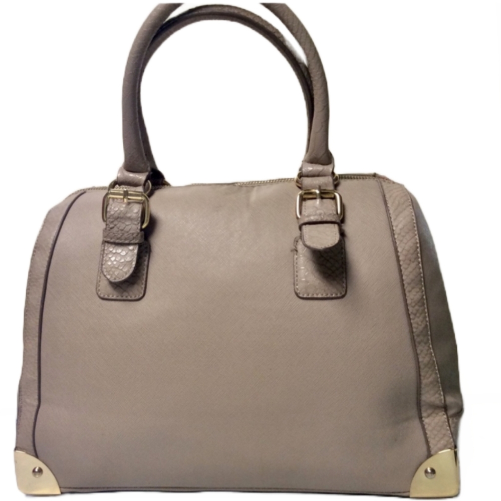 ALDO “ADELAIDE” TAUPE FAUX LEATHER SATCHEL BAG